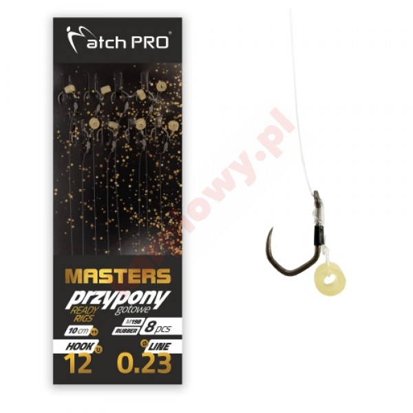 Przypony METHOD FEEDER MASTERS RUBBER M19B Barbless 8szt  nr.8 /0,23mm