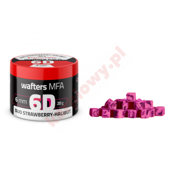 6D WAFTERS MFA DUO STRAWBERRY-HALIBUT 6x6mm 20g 