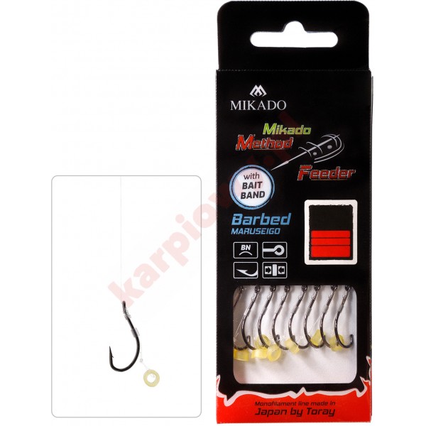 PRZYPON MF - Z GUMKĄ - hak z zadziorem nr 10 / żyłka: 0.23mm/10cm - op.8szt.