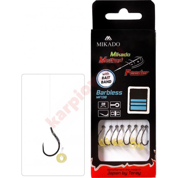 Przypon MF - Z GUMKĄ - hak bez zadziora nr 4 / żyłka: 0.28mm/10cm - op.8szt.