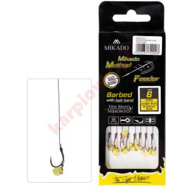Haczyki do methody 10cm z gumką 8 / plecionka: 0.14 mm/ 8szt.