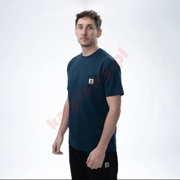 Make It Happen Badge Pocket T Shirt Navy Blue roz. S
