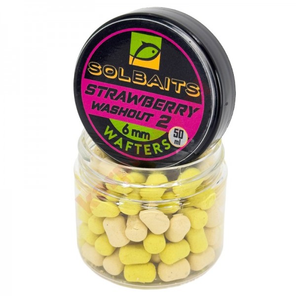 Wafters Solbaits Strawberry Washout 2 White Yellow 6mm 50ml
