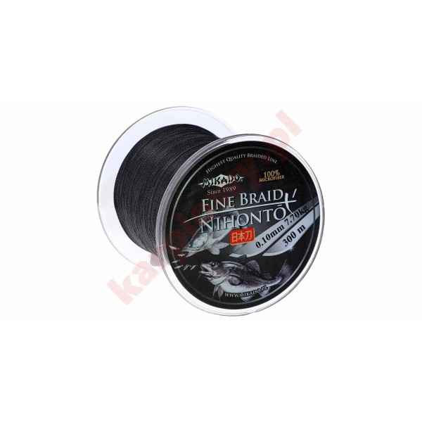 Plecionka Nihonto Fine Braid - 0.08mm/4.95kg/300m - Czarna