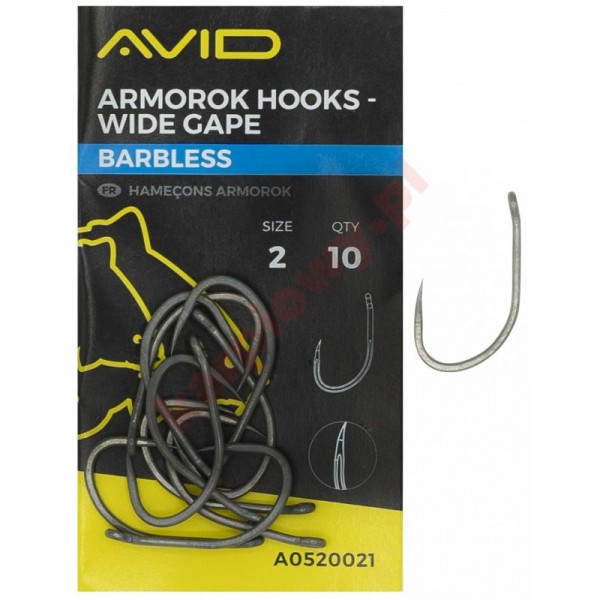 Haczyki Armorok Hooks - WIDE GAPE / BARBLESS roz. 2