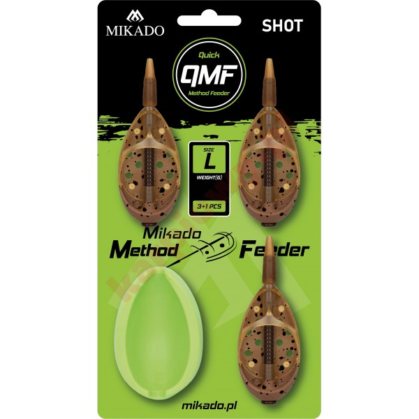 KOSZYCZEK - METHOD FEEDER SHOT Q.M.F. SET L - 3x30g + FOREMKA - op.1kpl.