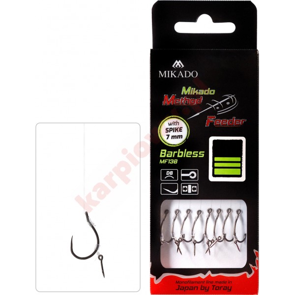 Przypon MF - Z IGŁĄ - hak bez zadziora nr 4 / żyłka: 0.28mm/10cm - op.8szt.