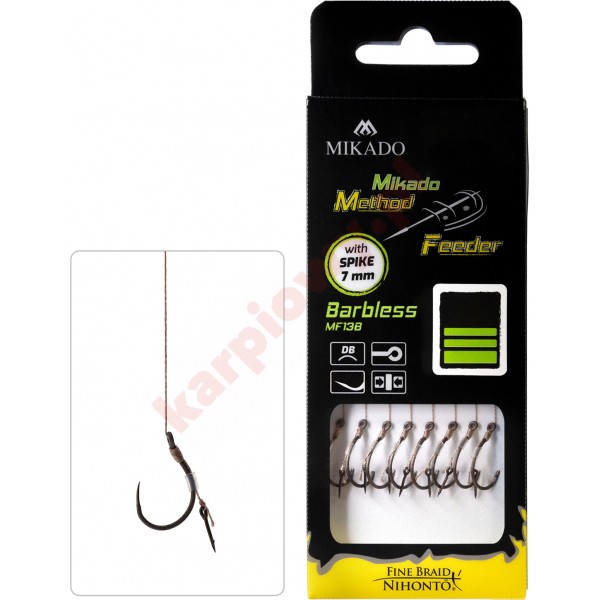 Przypon MF - Z Igła- hak bez zadziora nr 12 / plecionka: 0.12mm/10cm - op.8szt.