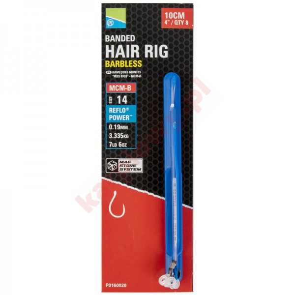  Przypony MCM-B Mag Store Hair Rigs - 4" / BANDED / roz.14