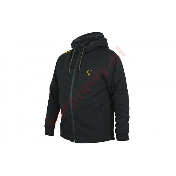 Bluza - collection black / orange sherpa hoodie - L