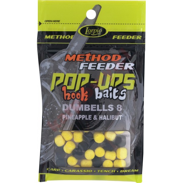 Kulki pop-ups hook baits dumbells pineapple & halibut 8x10 / 15g	
