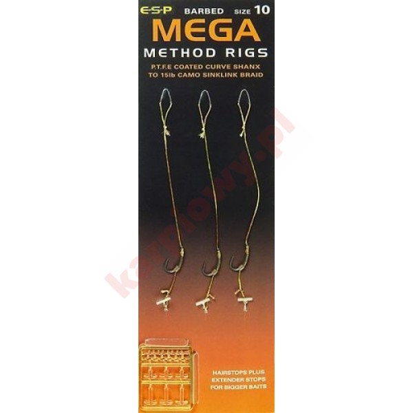 Gotowe przypony - mega method rigs 8/20lb  3szt