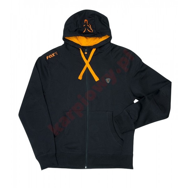 Black & Orange Lightweight Zipped Hoody - XXLarge