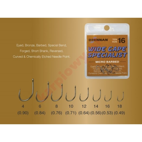 Haczyki - wide gape specialist nr18 10szt 