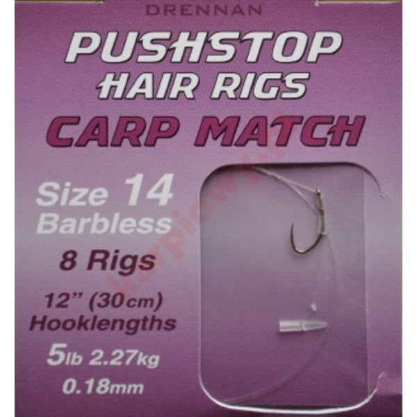 Gotowe przypony - pushstop h'rig carp match nr10