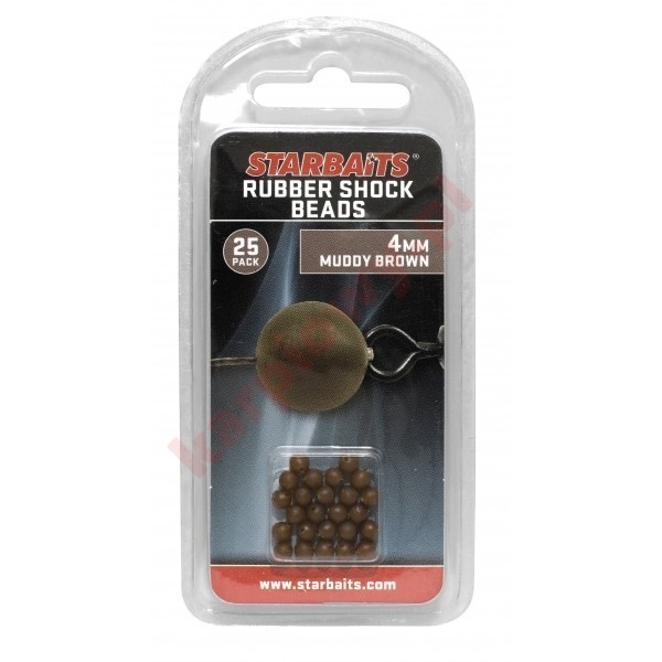 RUBBERS SCHOCK BEADS 4mm KORALIK BRĄZOWY 25szt
