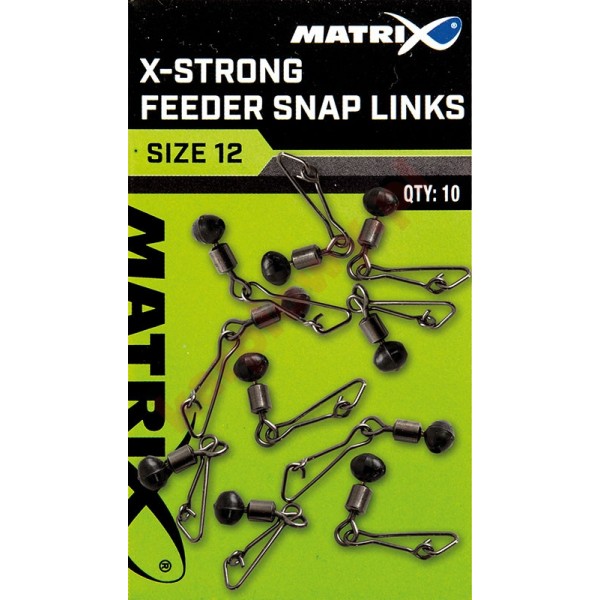 Krętlik z zapinką X-Strong feeder bead snap links size 12