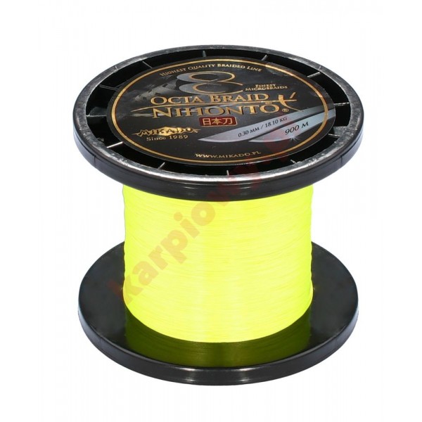 Plecionka nihonto octa braid 0.08mm yellow 900m